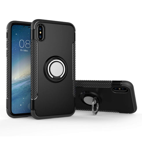 AussieSuperStore Homeware Supplies iPhone 7/8 Plus 5.5 inch Armour Case with Rotation Ring Holder Protection Cover (Black) iPhone 7/8 Plus Armour Case Magnetic 360 Ring Holder Protection Cover MOBIPL785150B